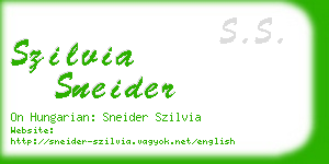 szilvia sneider business card